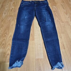 Women's Connie ankle skinny Dark Blue Distressed Jeans